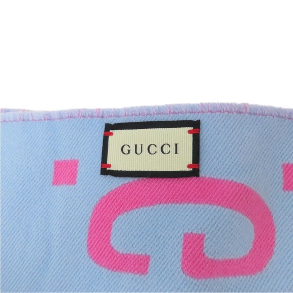 GUCCI Pink Jumbo GG Scarf w COA - Picture 6 of 7